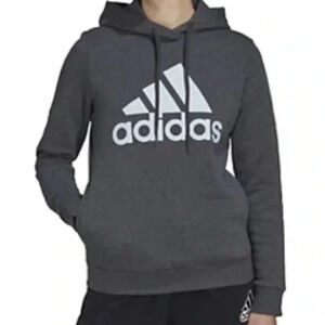 Adidas Essentials Logo Fleece Hoodie Gray/Light Blue Size Large - NWOT
